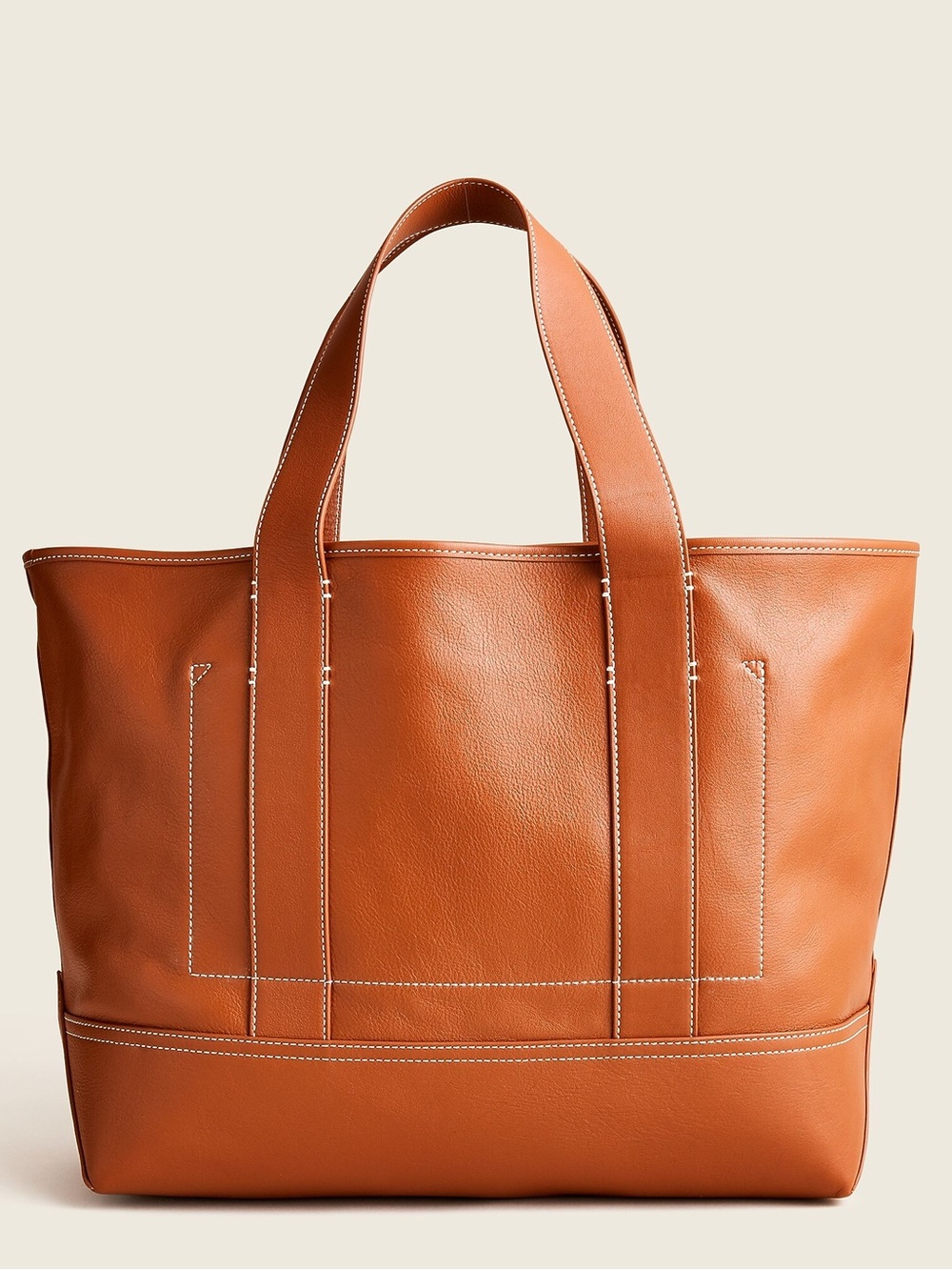 J. Crew Medium Montauk Leather Tote Bag in Rich Oak - Picture 5 of 16